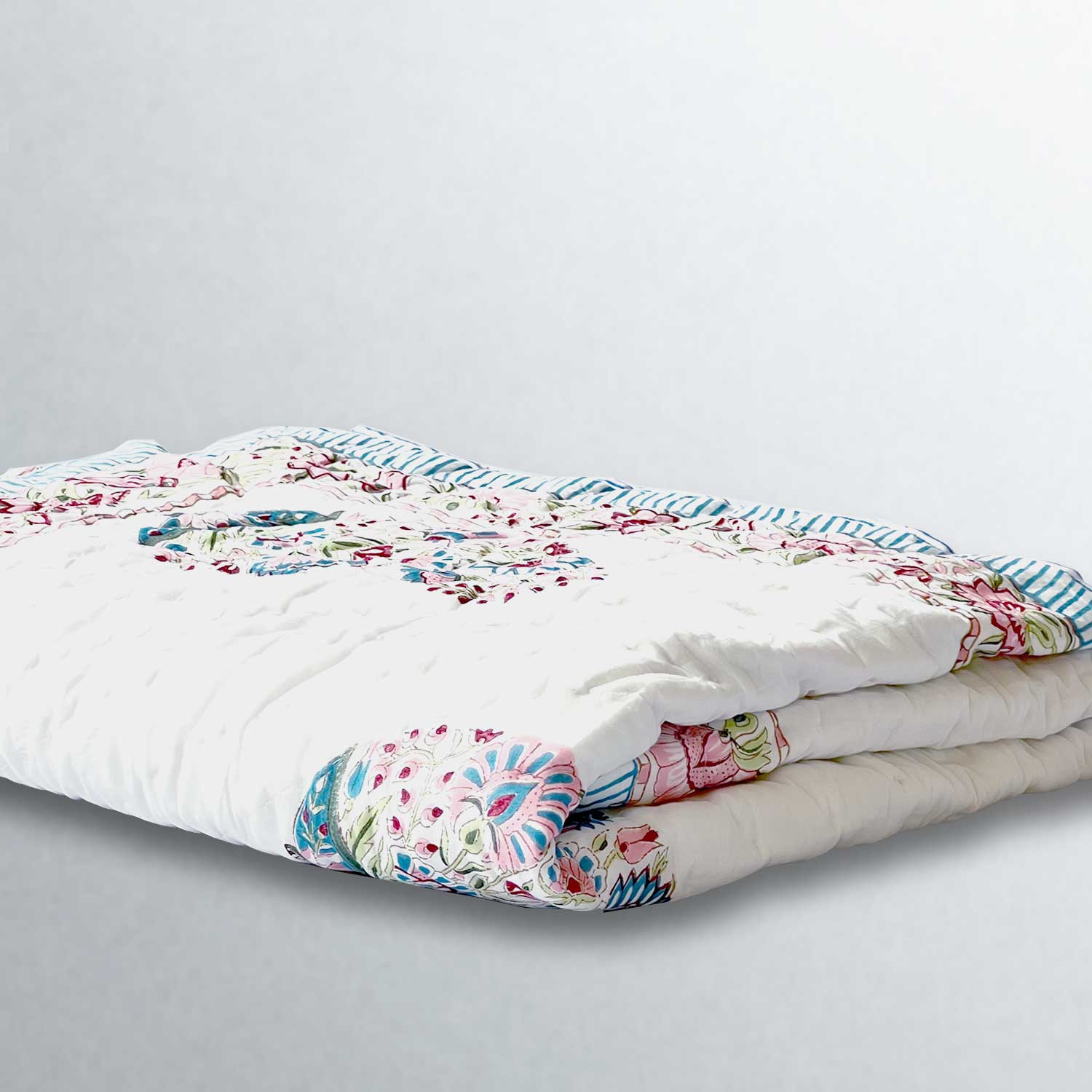 Soft & Cozy Pure Cotton Floral Printed Quilt - 60 inches x 90 inches
