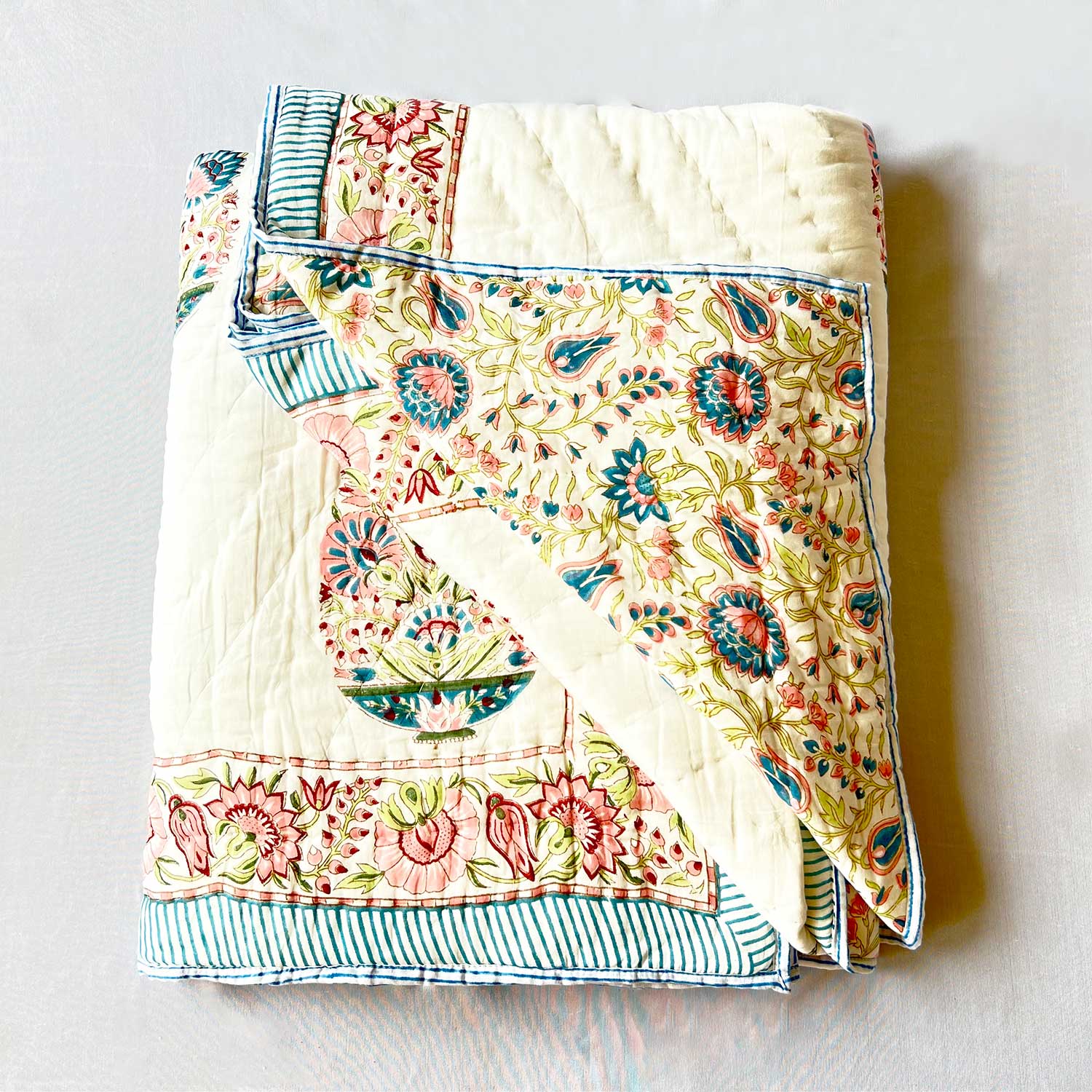 Soft & Cozy Pure Cotton Floral Printed Quilt - 60 inches x 90 inches