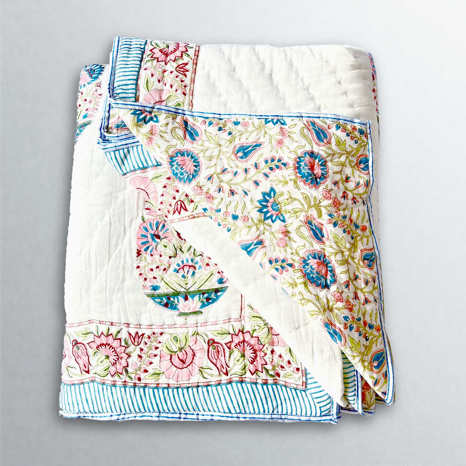 Soft & Cozy Pure Cotton Floral Printed Quilt - 60 inches x 90 inches