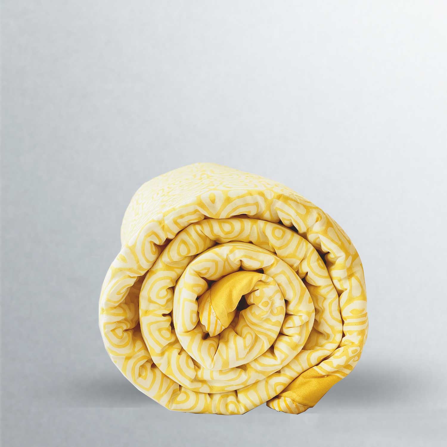 Elegant Yellow Soft Cotton Printed Quilt - 60 inches x 90 inches