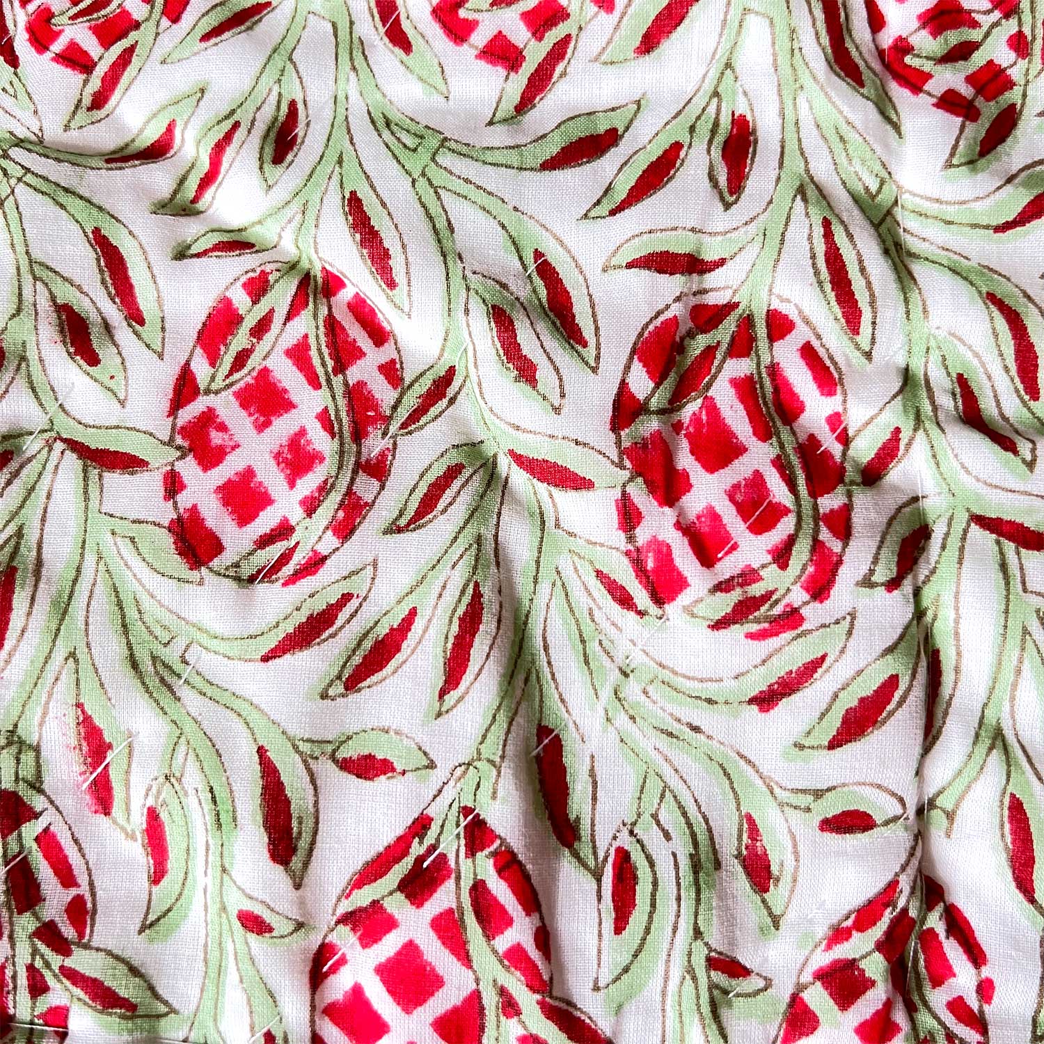 White & Green Soft Cotton Floral Printed Quilt - 90 inches x 100 inches