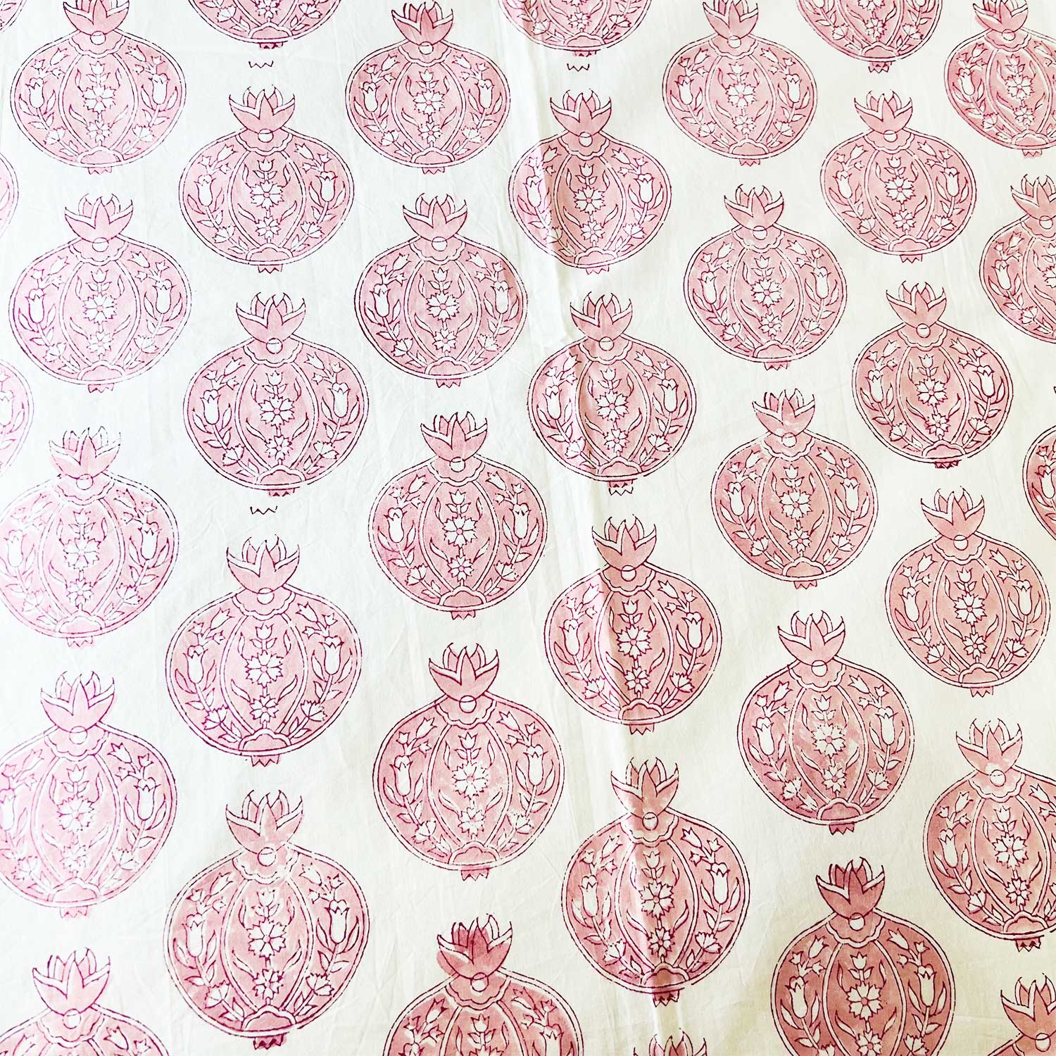 Pomegranate Motif Jaipuri Bedsheet 90"x108"