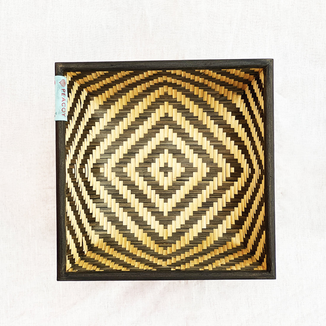 Cute Green Bamboo Fruit Basket - 8 x 8 x 4 inches