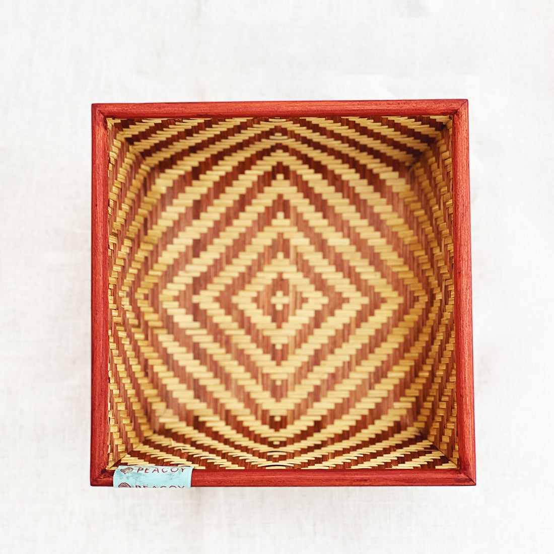 Artistic Brown Bamboo Fruit Basket - 8 x 8 x 4 inches