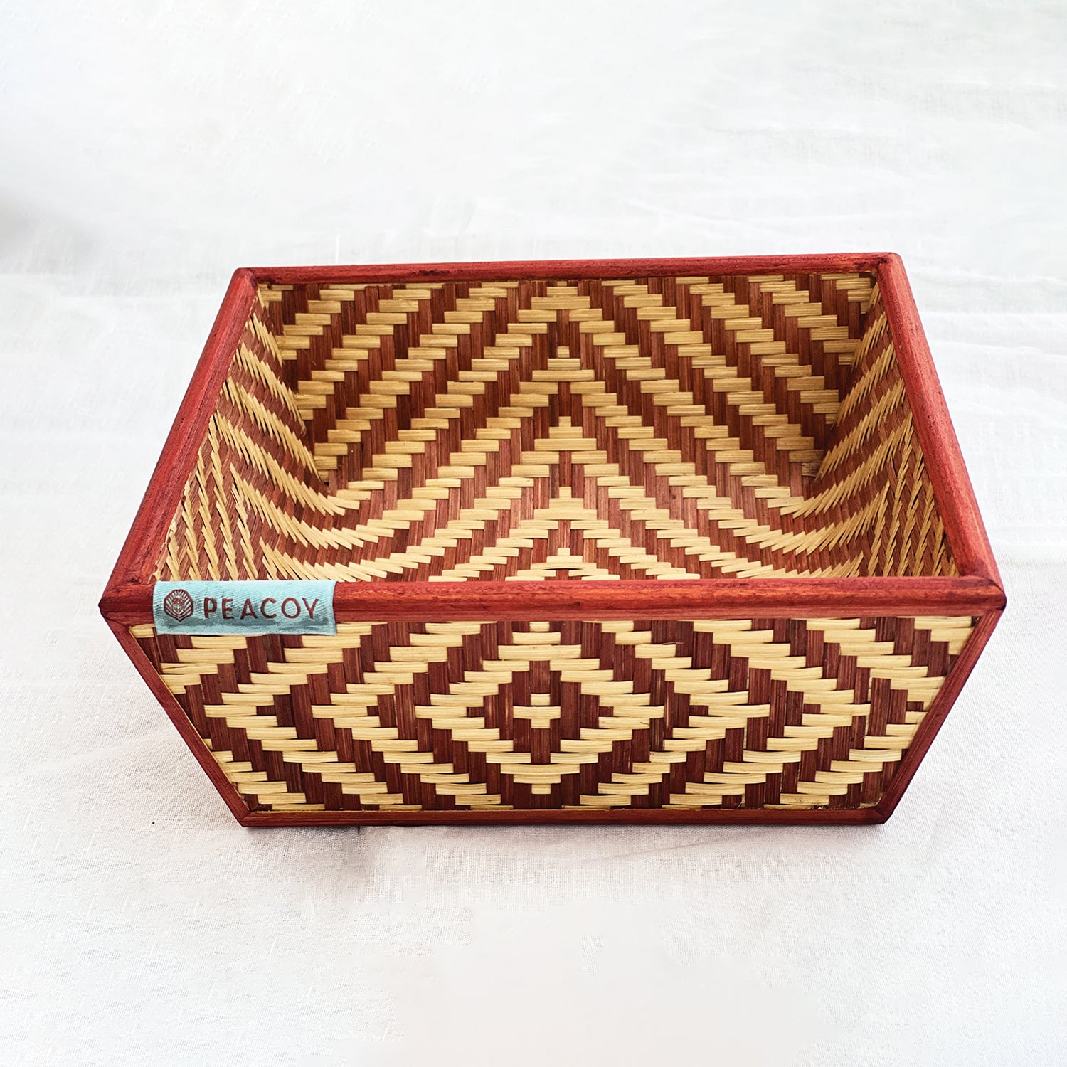Artistic Brown Bamboo Fruit Basket - 8 x 8 x 4 inches