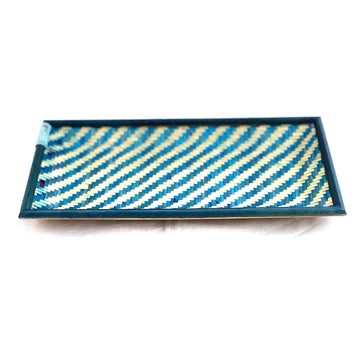 Refreshing Blue Bamboo Serving Tray - 11 x 6 x 4 inches