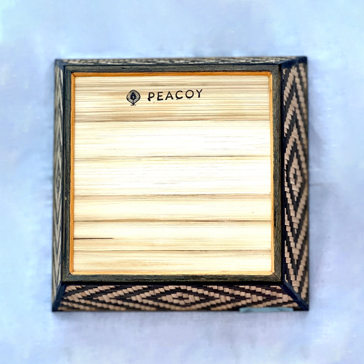 Cute Green Bamboo Fruit Basket - 8 x 8 x 4 inches