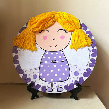 Charming Hand Painted Kid Wall Plate (Diameter - 10 inches)