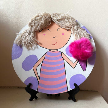 Playful Hand Painted Kid Wall Plate (Diameter - 10 inches)