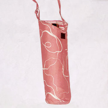 Soft Pink Cotton Canvas Bottle Cover/Bag - 13 inches x 6 inches