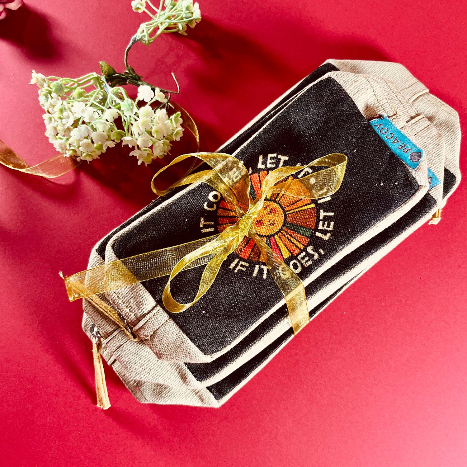 Black Modern Sun Utility Pouches Set of 3