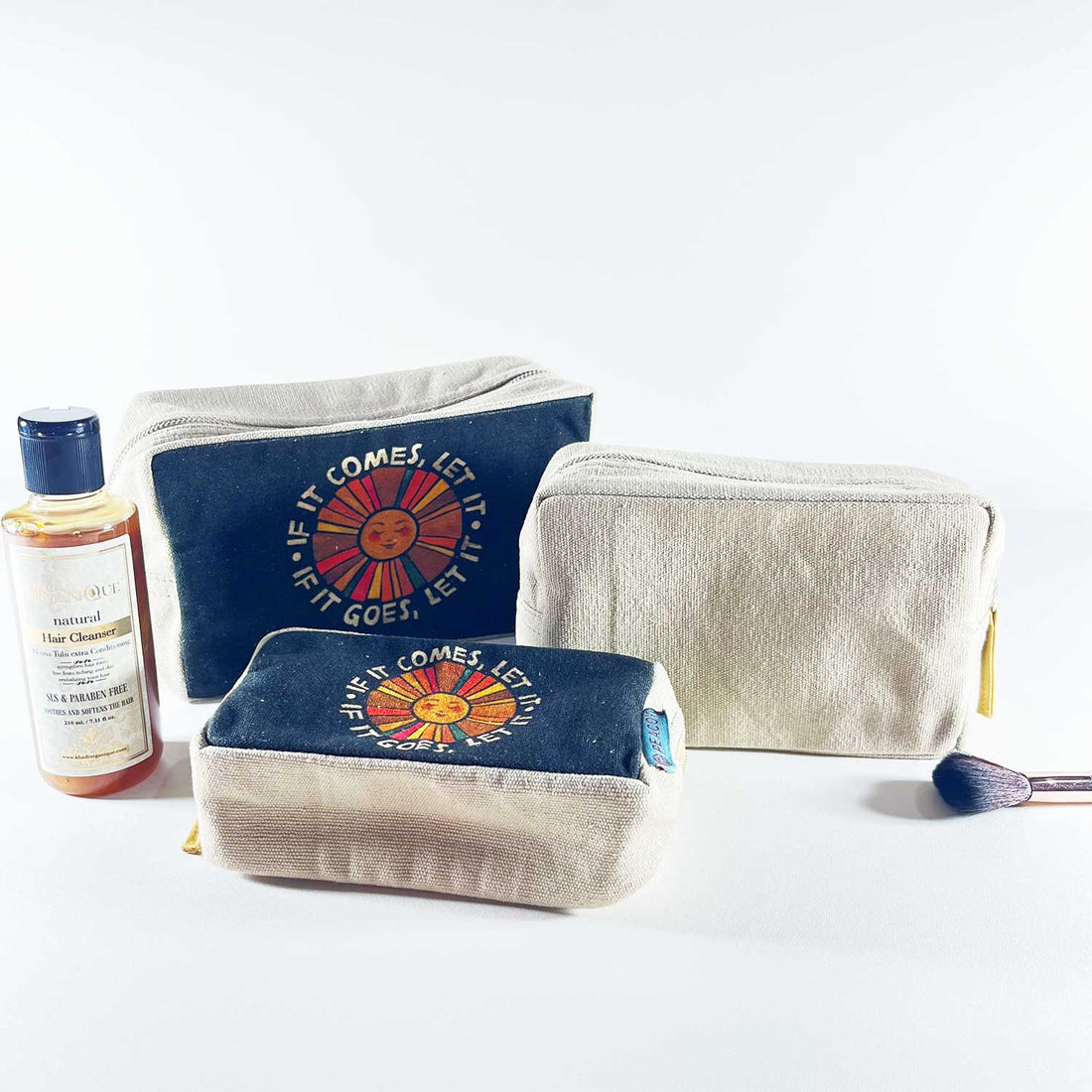 Black Modern Sun Utility Pouches Set of 3