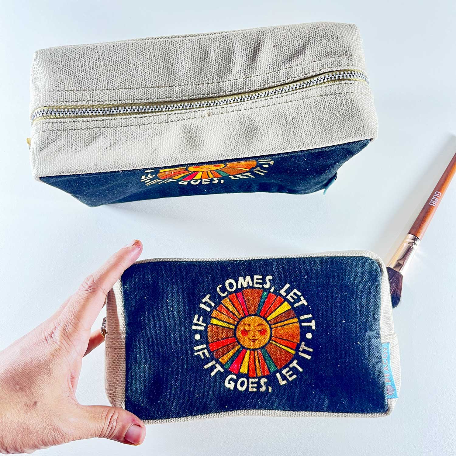 Black Modern Sun Utility Pouches Set of 3