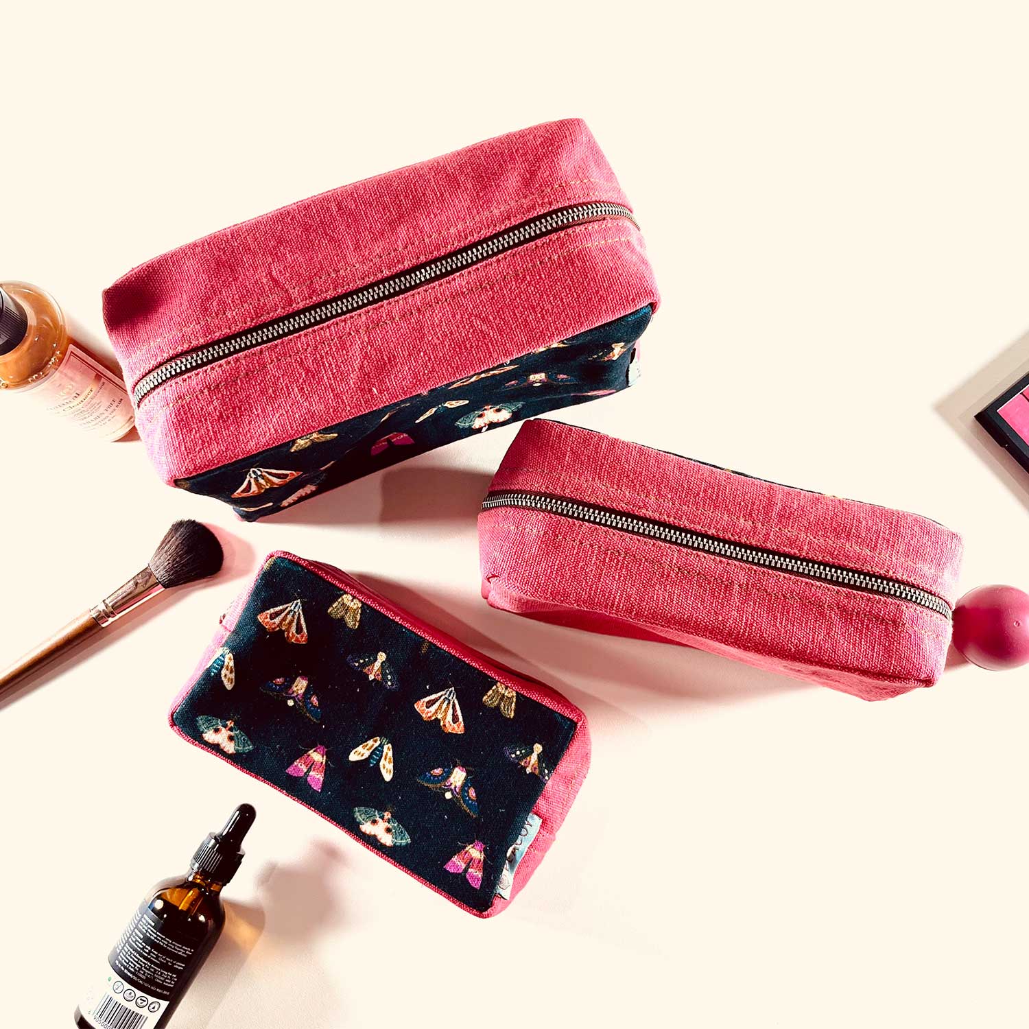 Butterfly black Utility  Pouches set of 3 Pouches