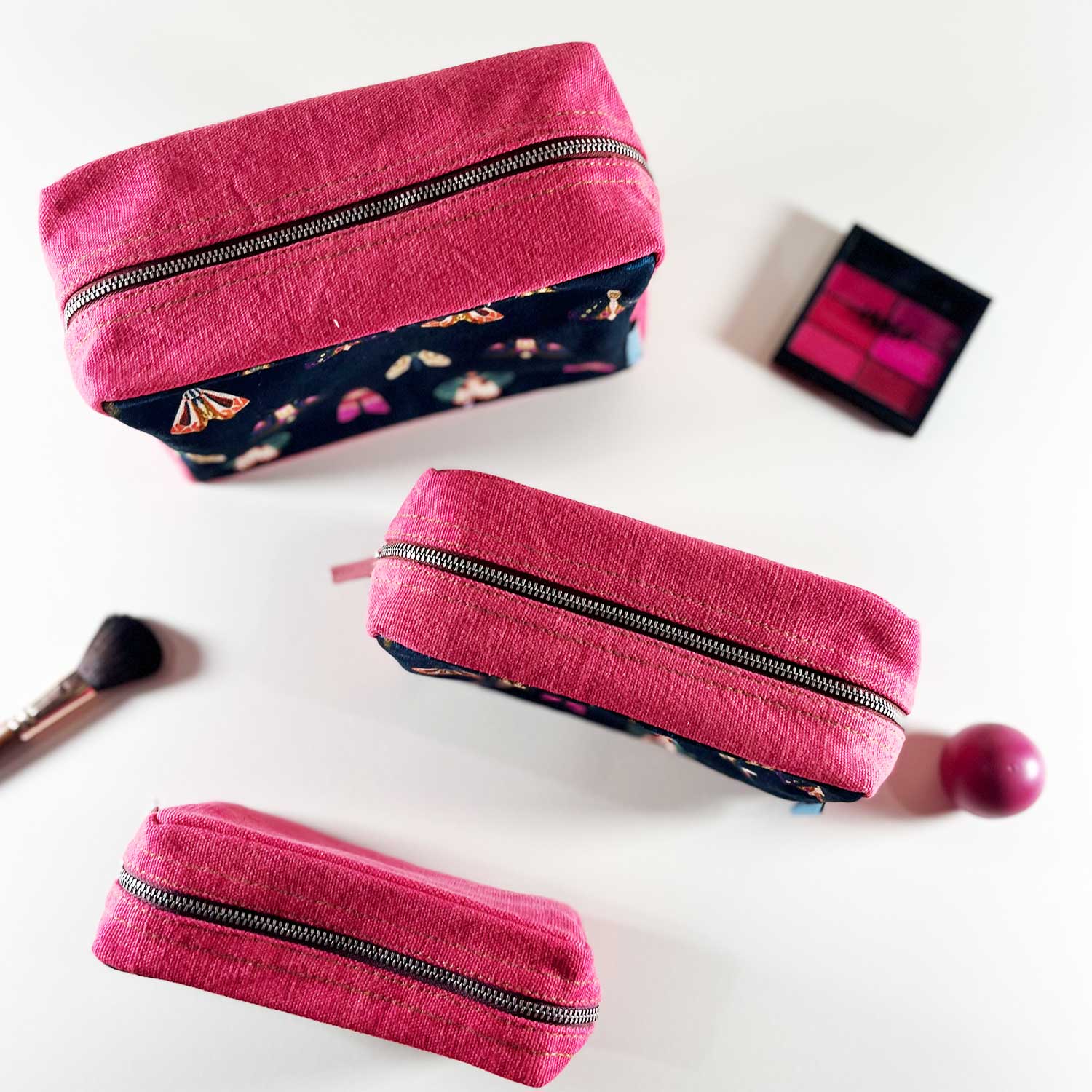 Butterfly black Utility  Pouches set of 3 Pouches