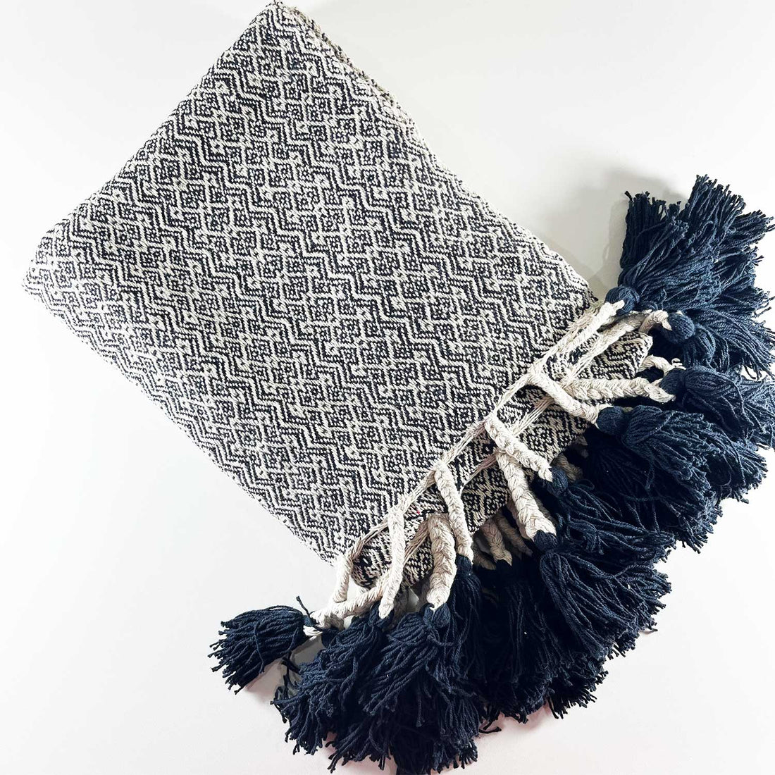 Black & White Cotton Throw 60 inches x 50 inches