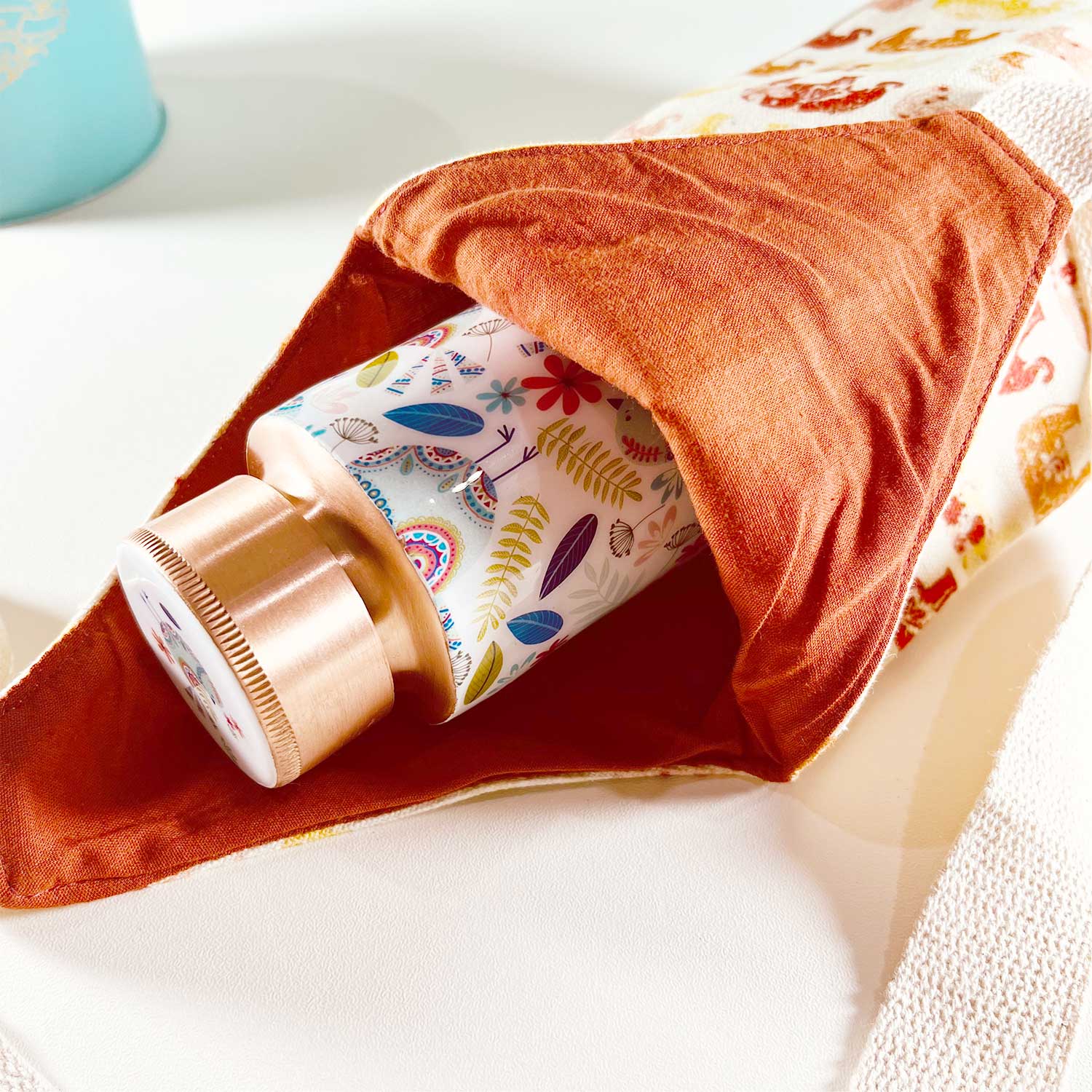 Cute Elephant Block Print Bottle Cover