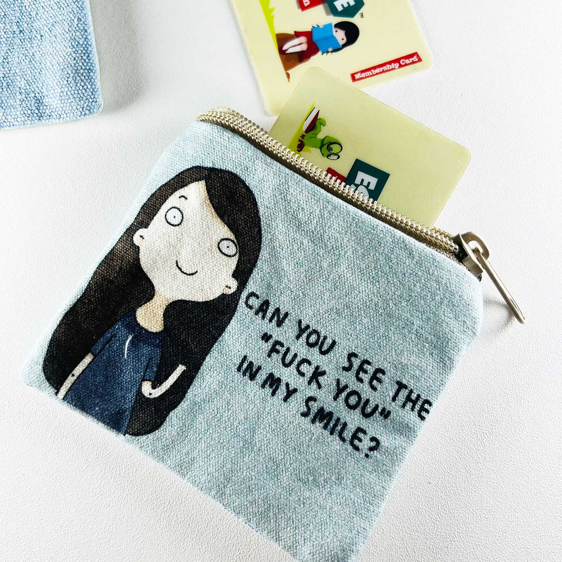 Sky Blue Modern Utility Pouch 4 inches x 4 inches