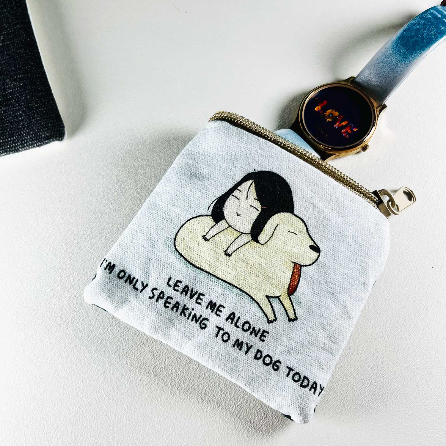 White Modern Utility Pouch 4 inches x 4 inches