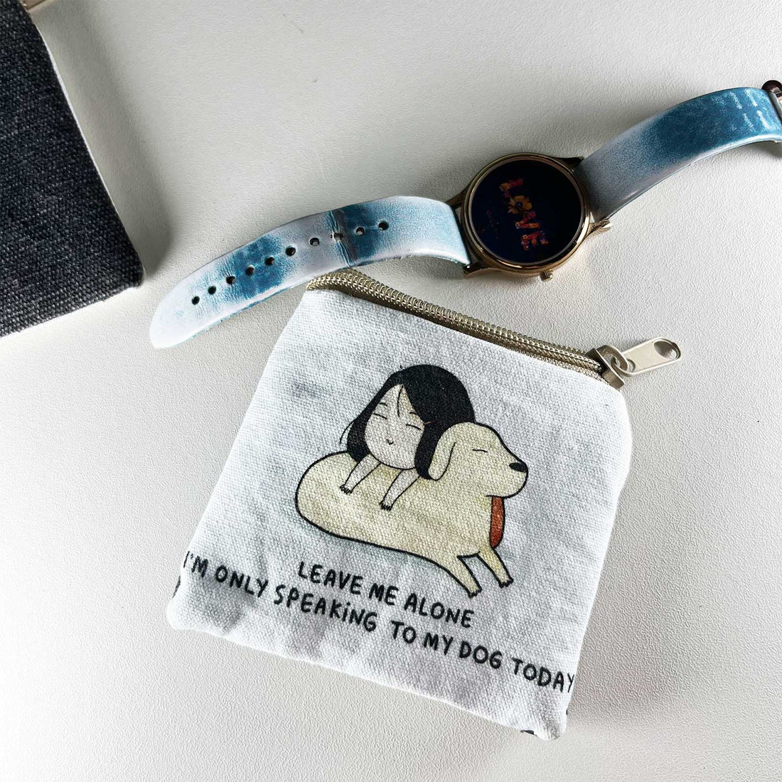 White Modern Utility Pouch 4 inches x 4 inches