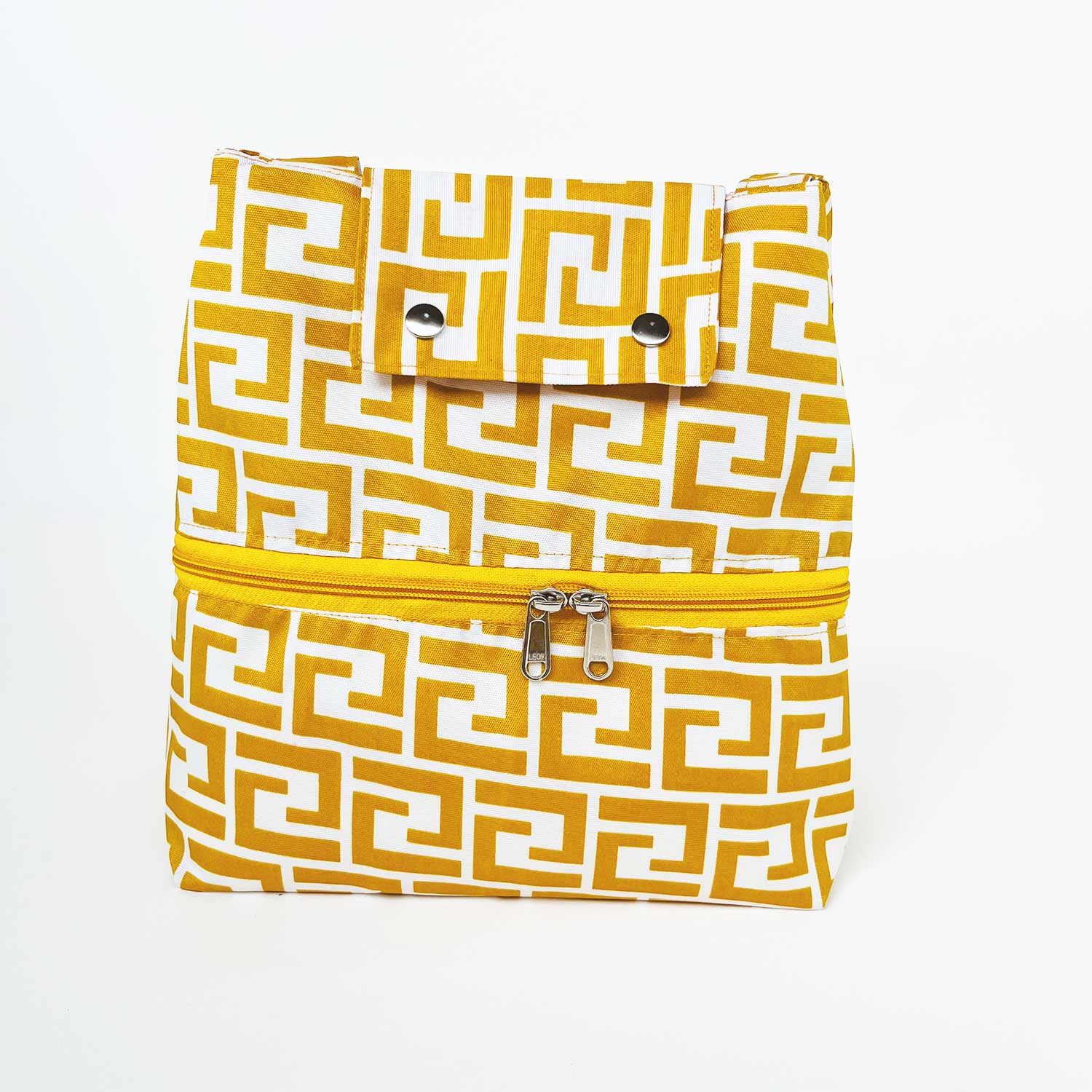 Mustard Geometric Lunch Bag