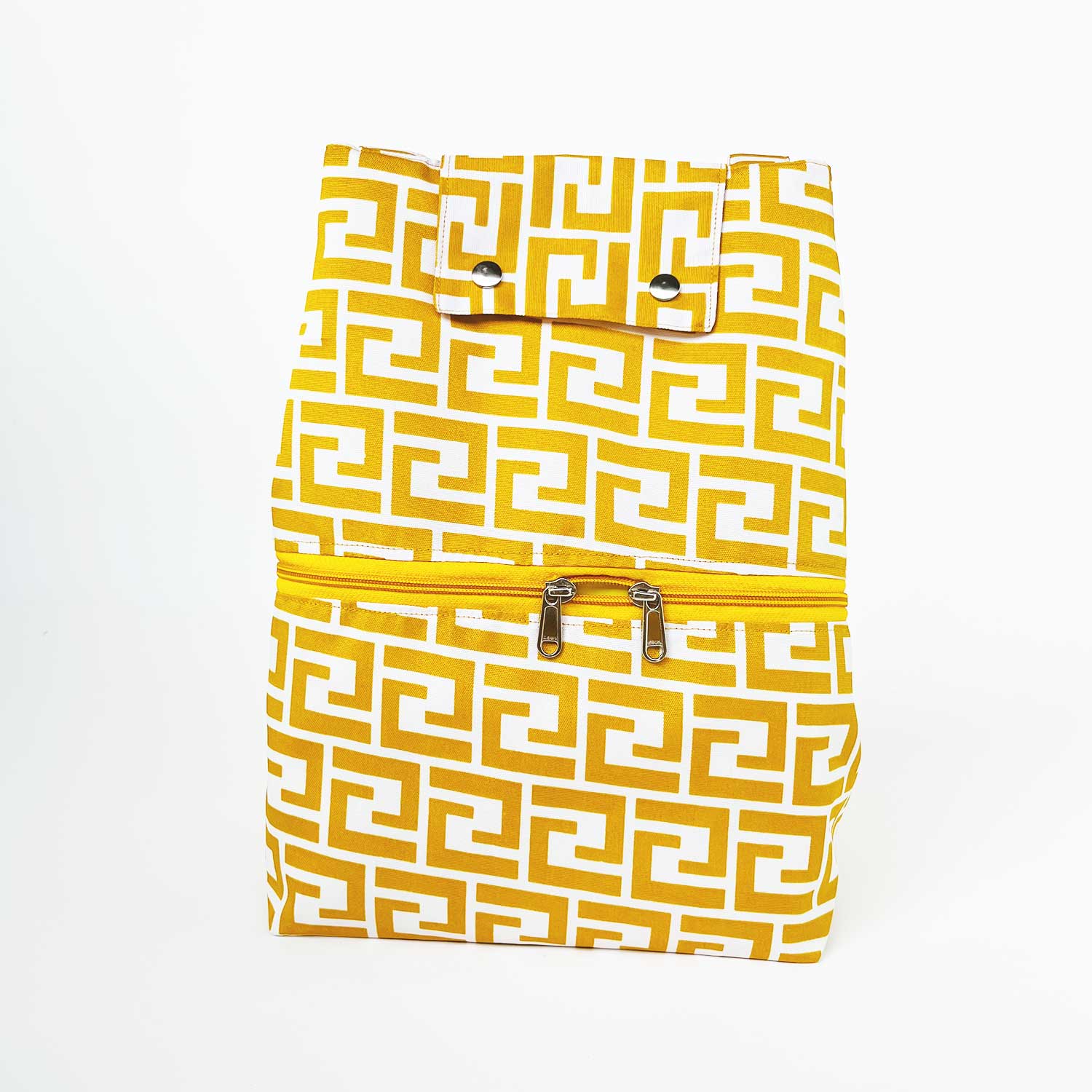 Mustard Geometric Lunch Bag