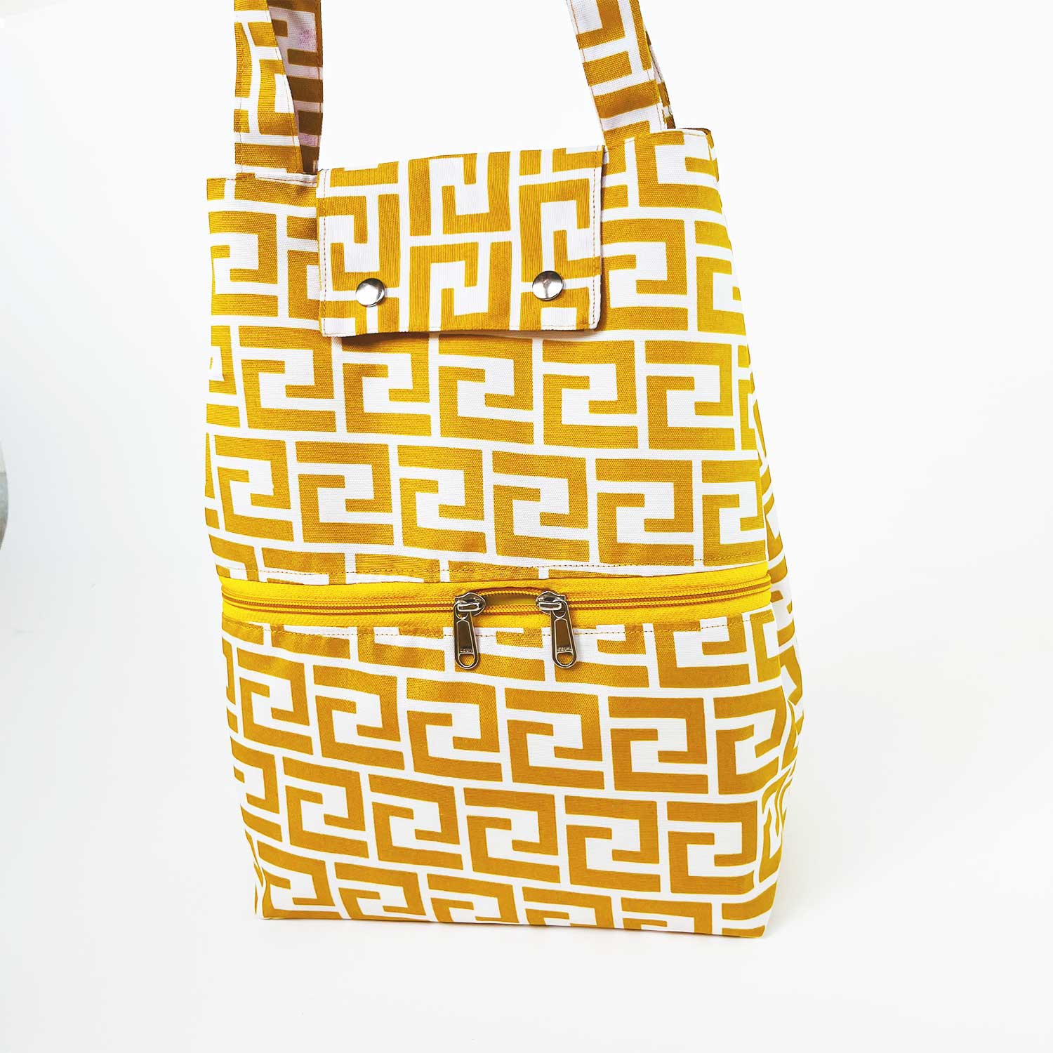 Mustard Geometric Lunch Bag