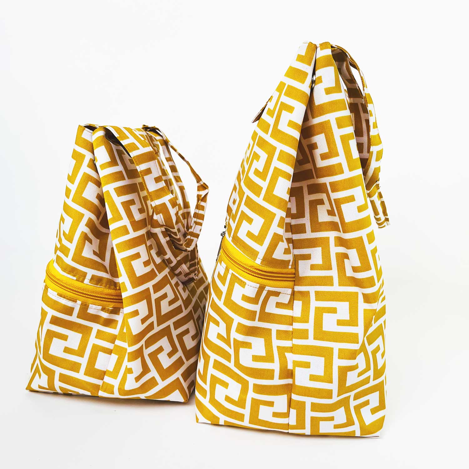 Mustard Geometric Lunch Bag