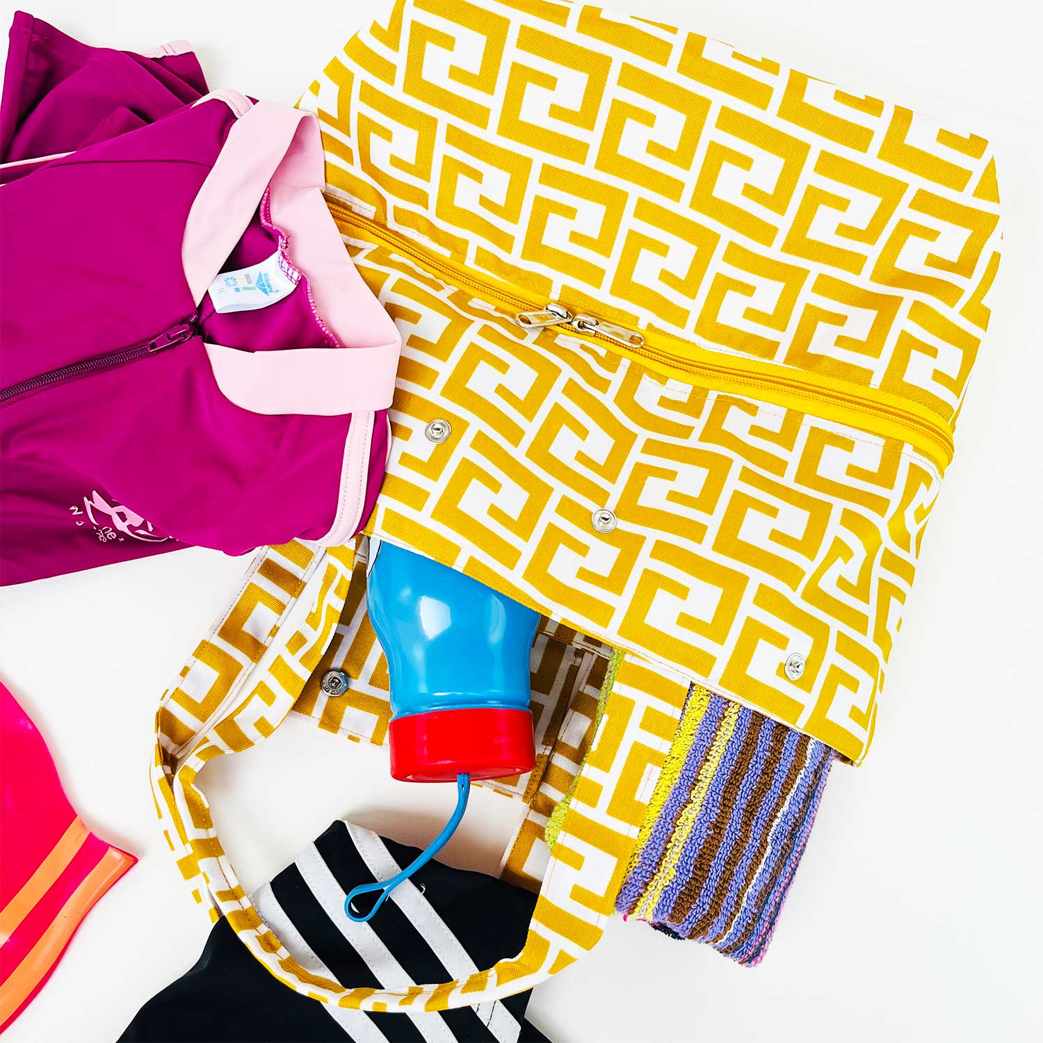 Mustard Geometric Lunch Bag