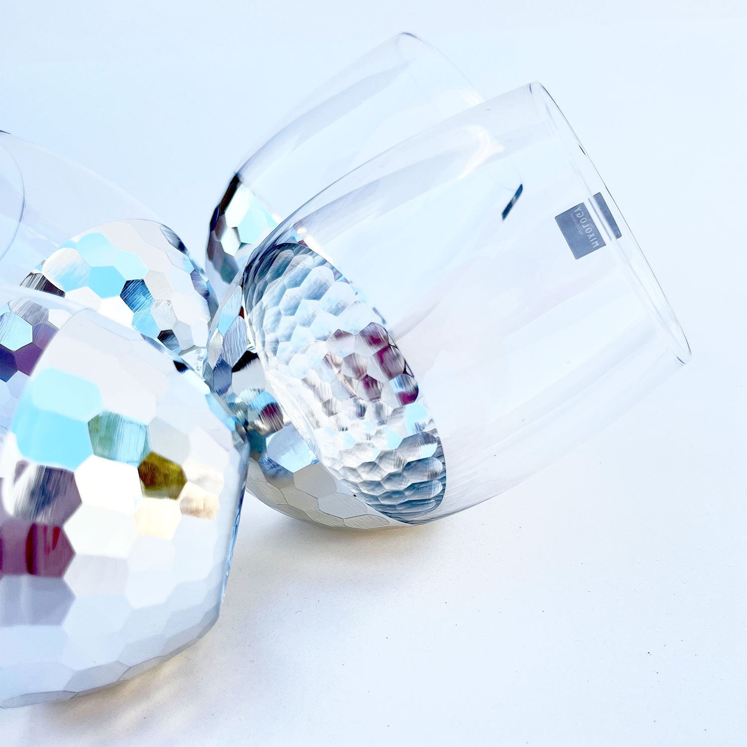 Exotic Silver Decorated Drinking Glass For Juice, Cocktails & Drinks - Set of 6 (5 inches height) | Peacoy