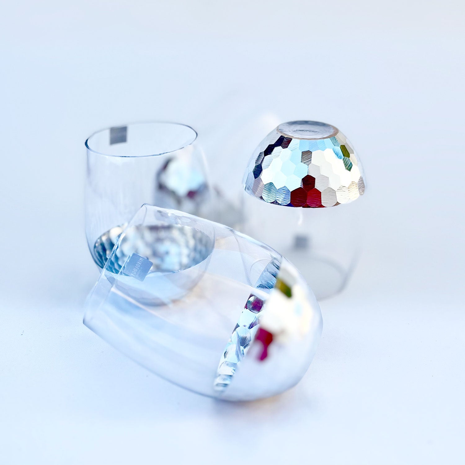 Exotic Silver Decorated Drinking Glass For Juice, Cocktails & Drinks - Set of 6 (5 inches height) | Peacoy