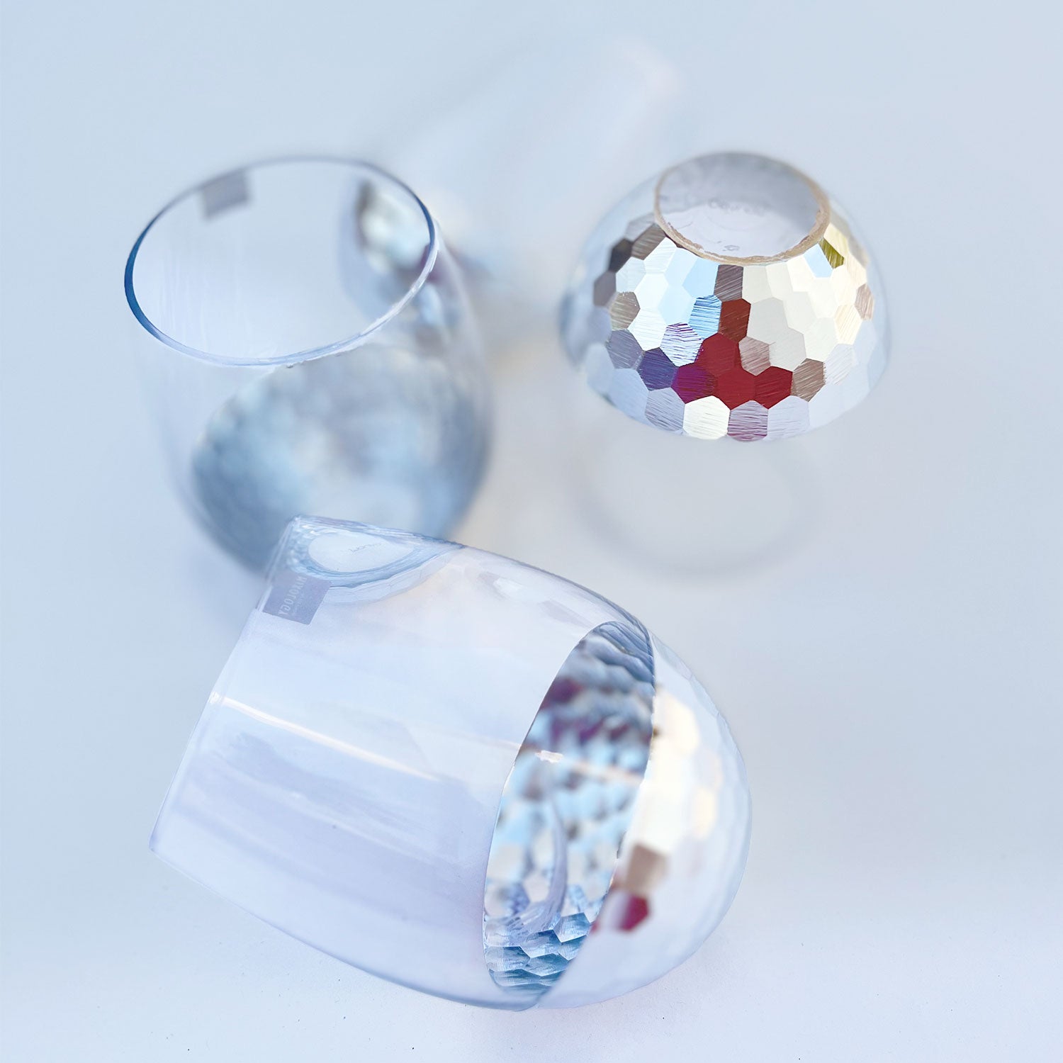 Exotic Silver Decorated Drinking Glass For Juice, Cocktails & Drinks - Set of 6 (5 inches height) | Peacoy