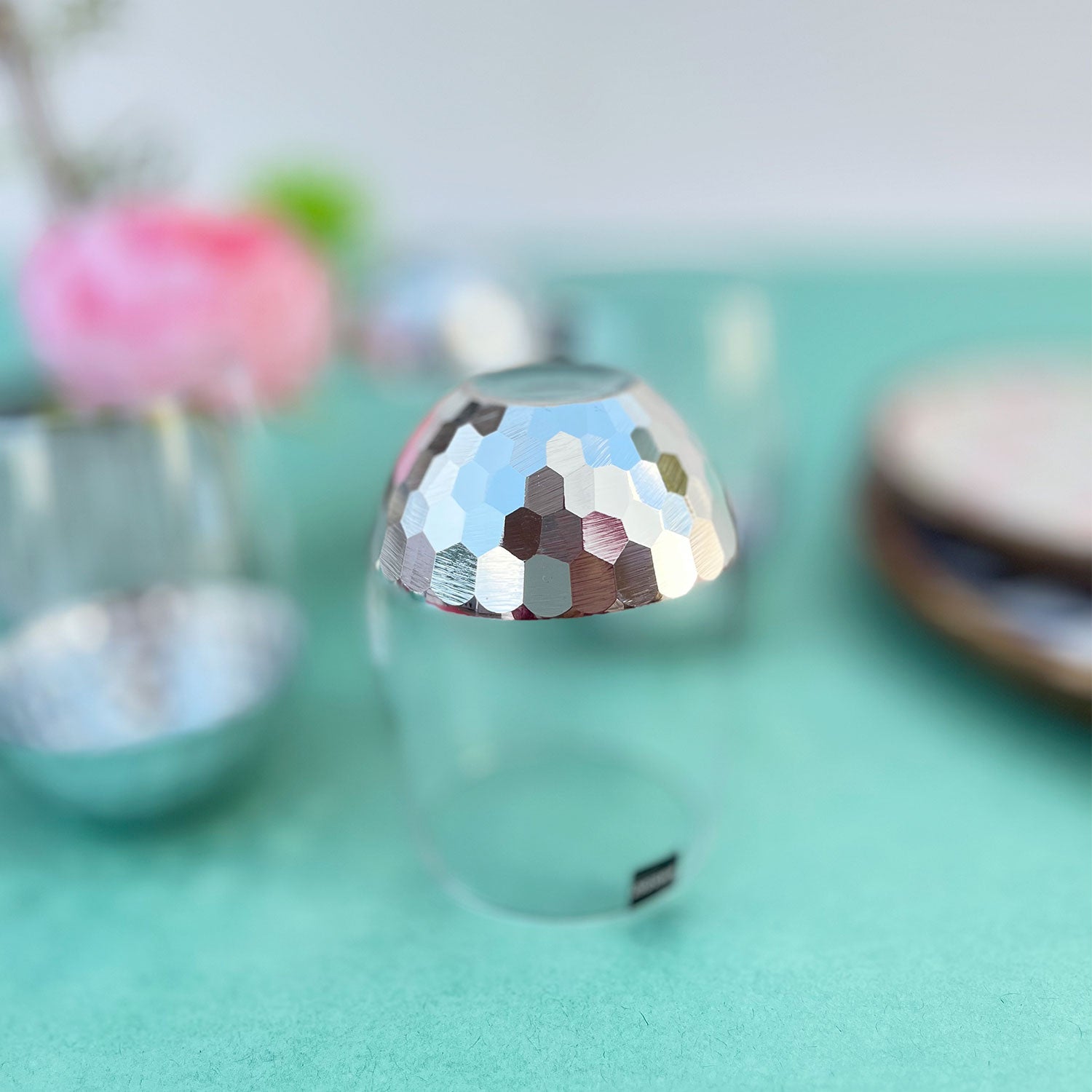 Exotic Silver Decorated Drinking Glass For Juice, Cocktails & Drinks - Set of 6 (5 inches height) | Peacoy