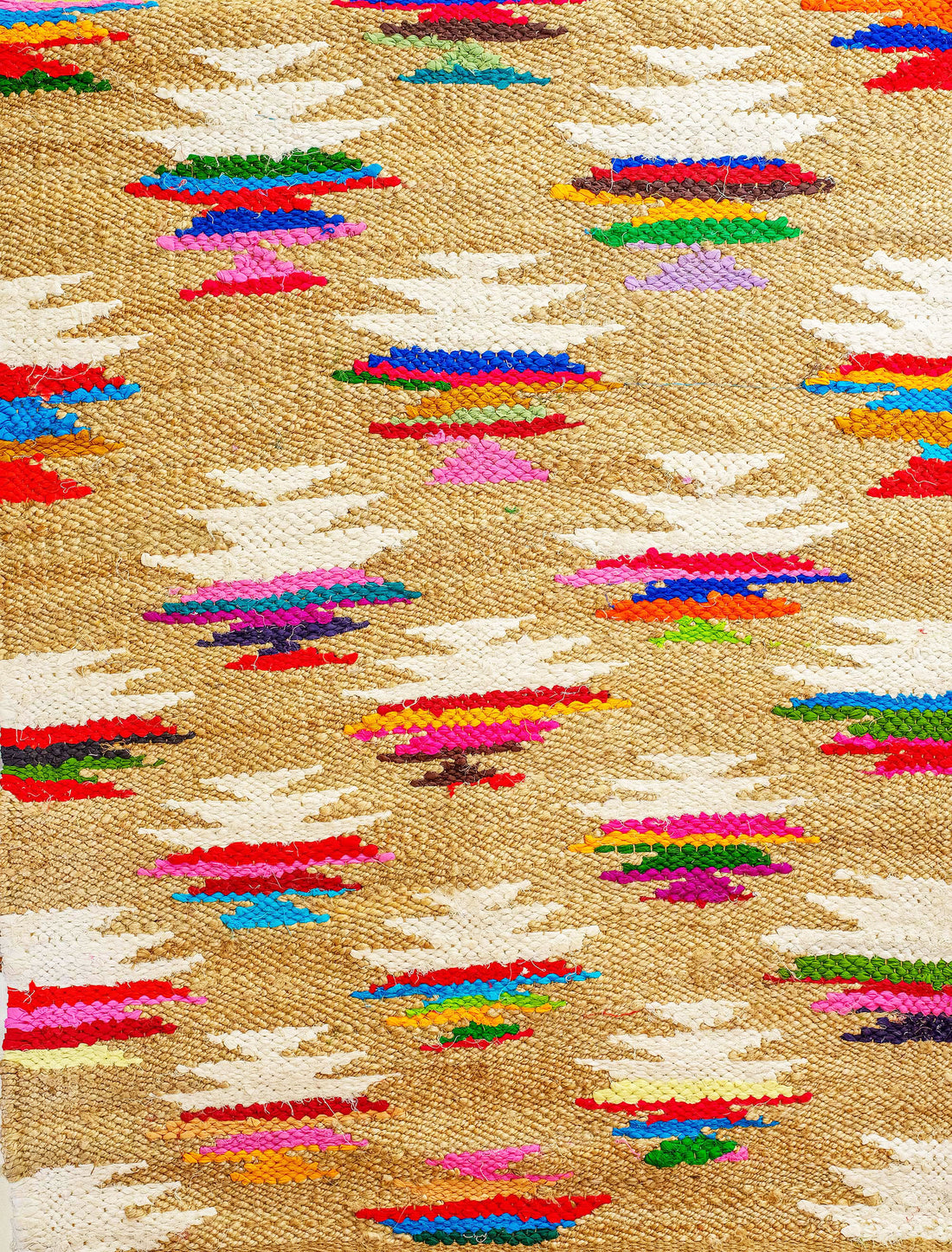 Artistic Multicolor Sustainable Jute and Cotton Hemp Rug - 5 x 3 ft | Peacoy