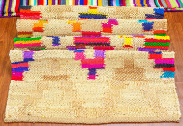 Exquisite Multicolor Jute and Cotton Hemp Rug - 5 x 3 ft | Peacoy