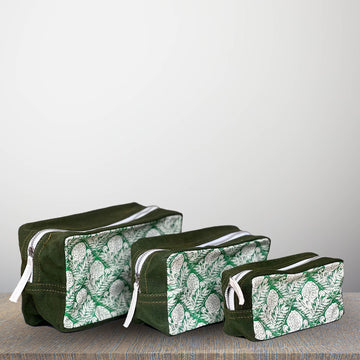 Dark Green Color Toiletry Pouches (3 Pouches)