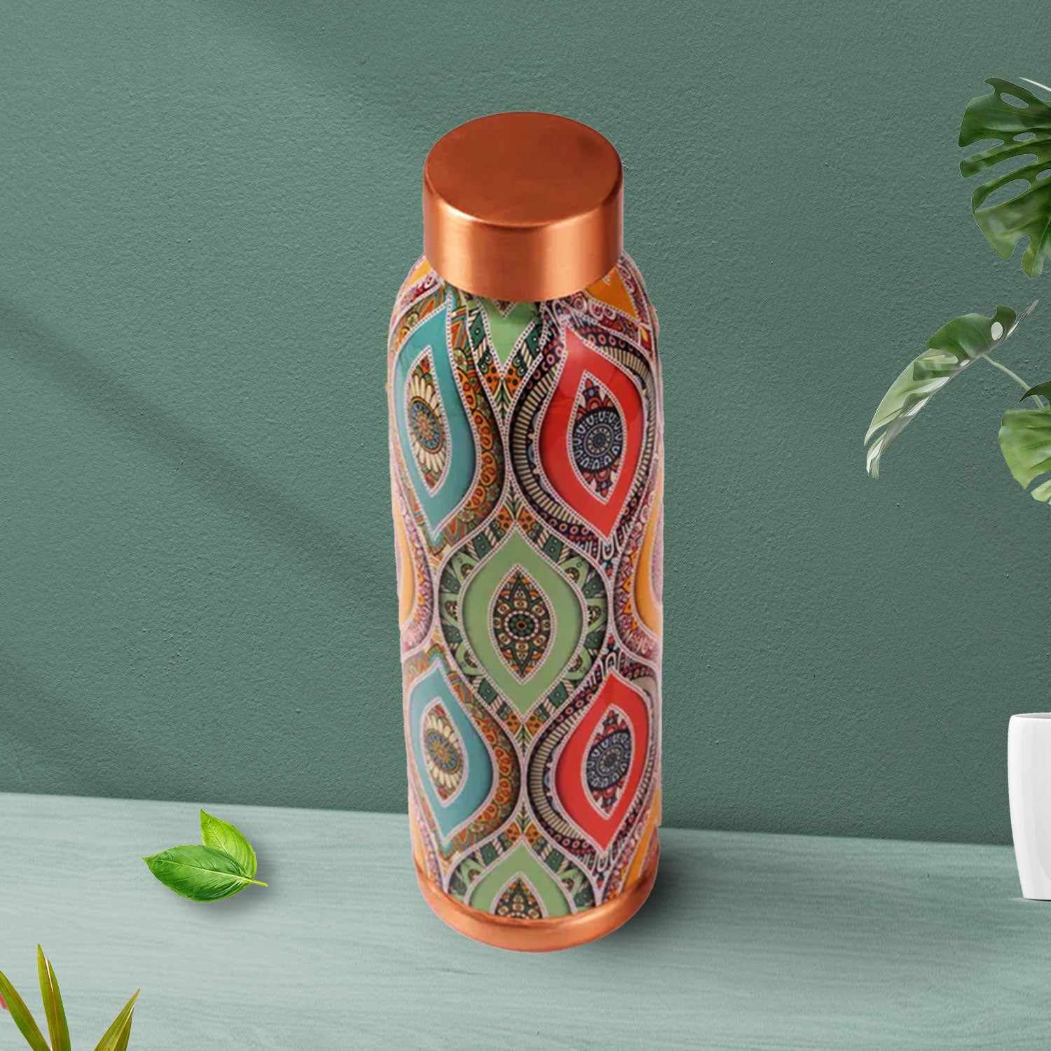 Vibrant Dreams Multicolor 100% Pure Copper Bottle - 1000 ml