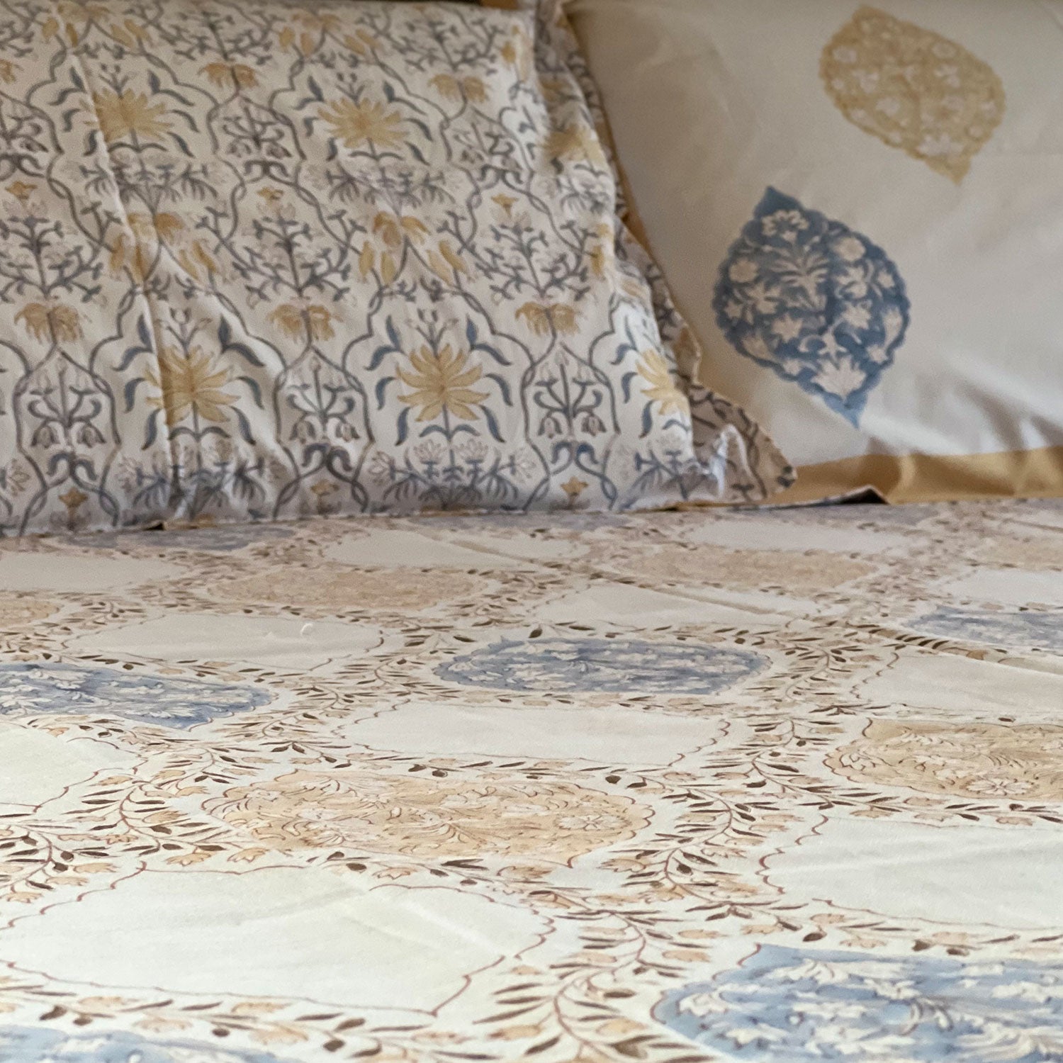 Grey and Brown color Bedsheet