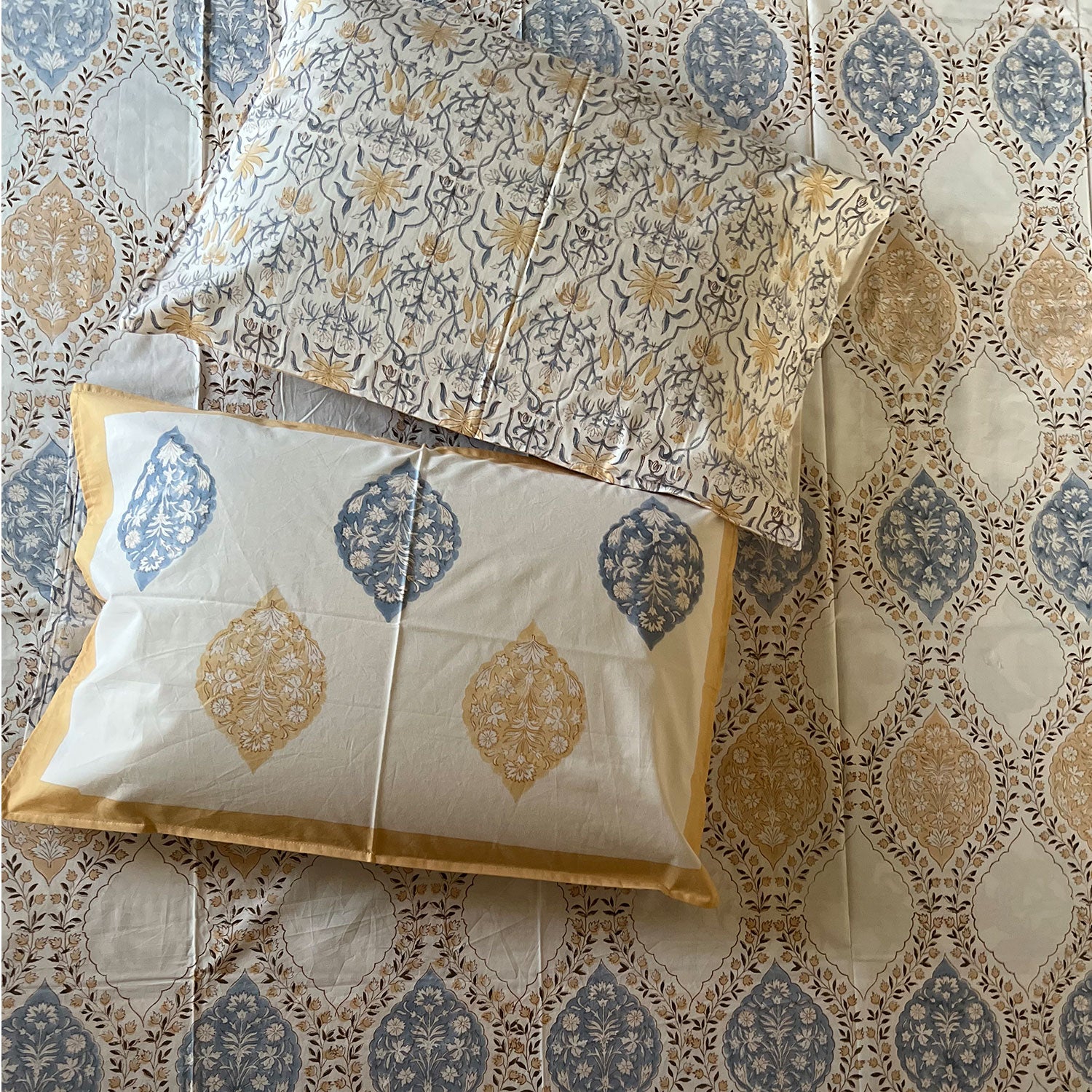 Grey and Brown color Bedsheet