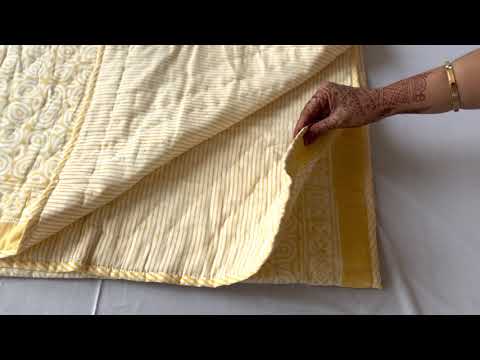 Elegant Yellow Soft Cotton Printed Quilt - 60 inches x 90 inches