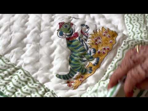 Kids Cute Tiger Green Soft Cotton Printed Quilt - 40 inches x 60 inches