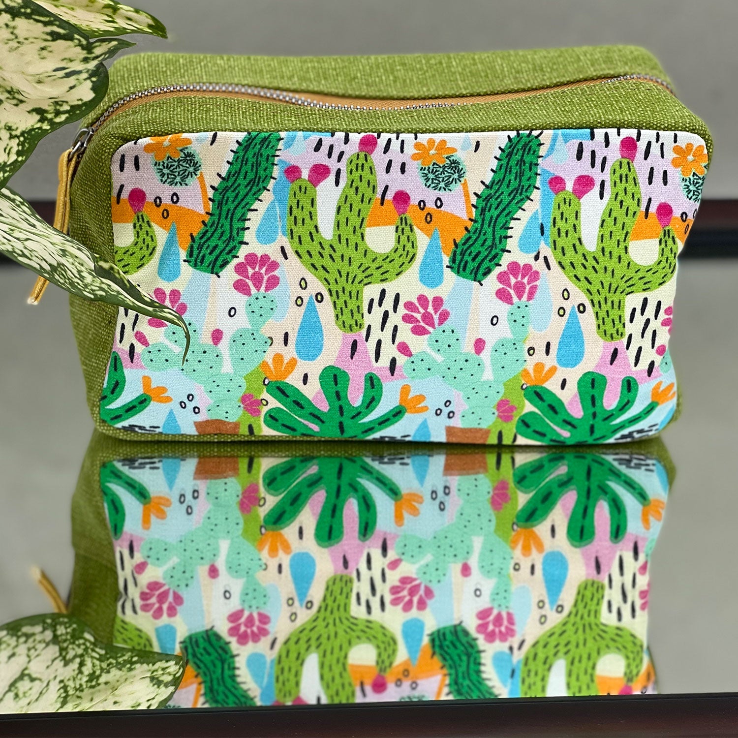 Cactus Printed Toiletry Pouches (3 Pouches)