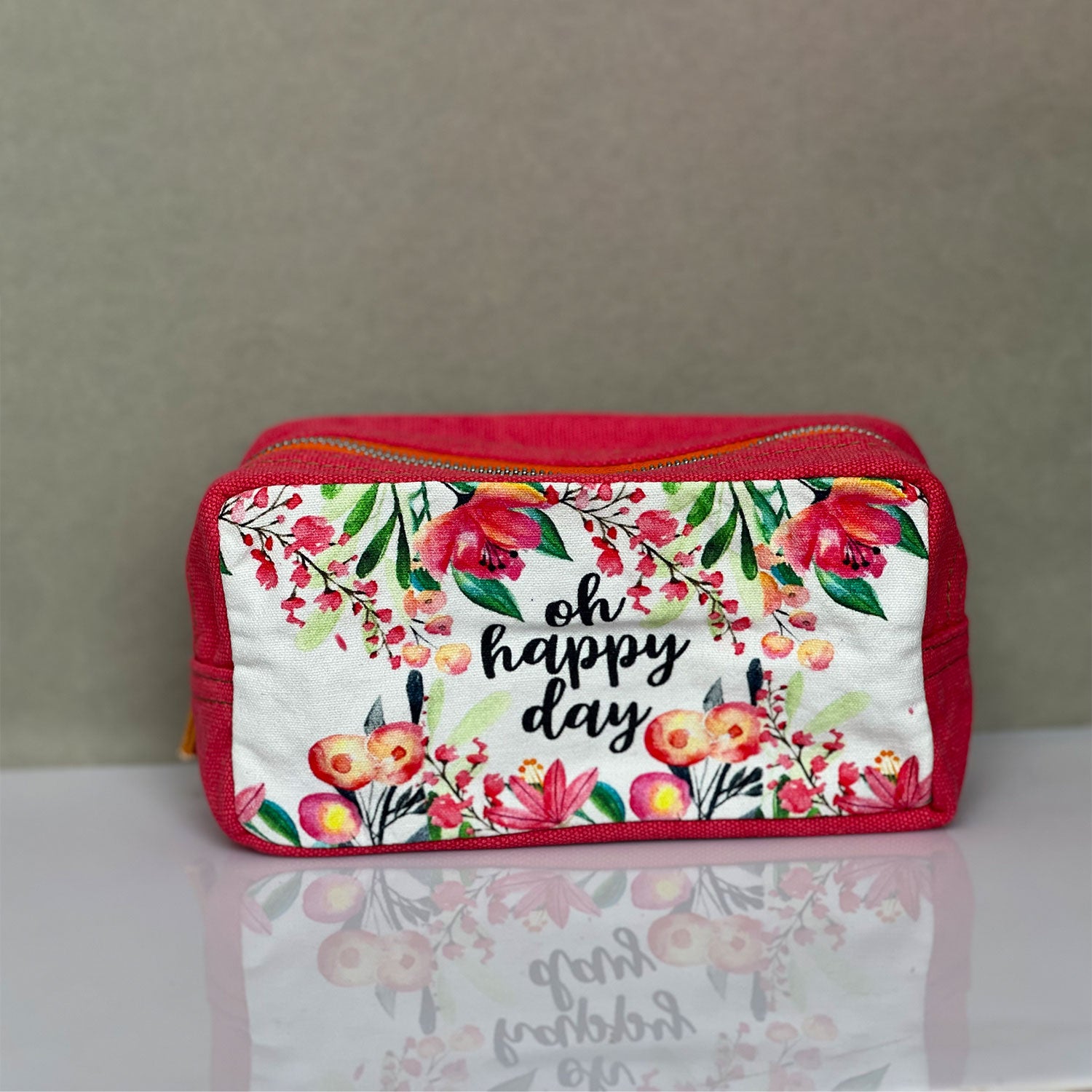 Flower printed Pink Toiletry Pouches (3 Pouches)