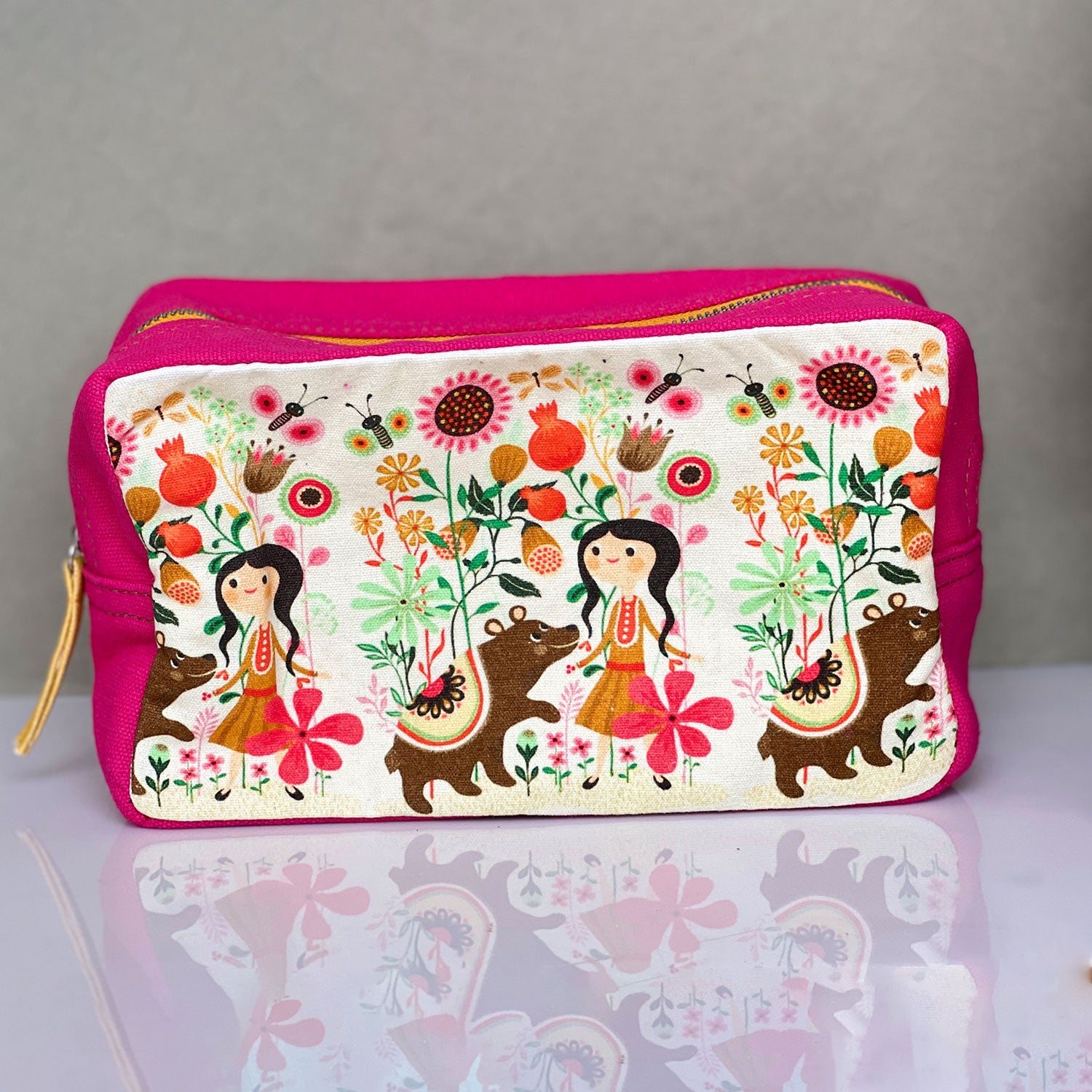 Dark Pink Toiletry Pouches (3 Pouches)