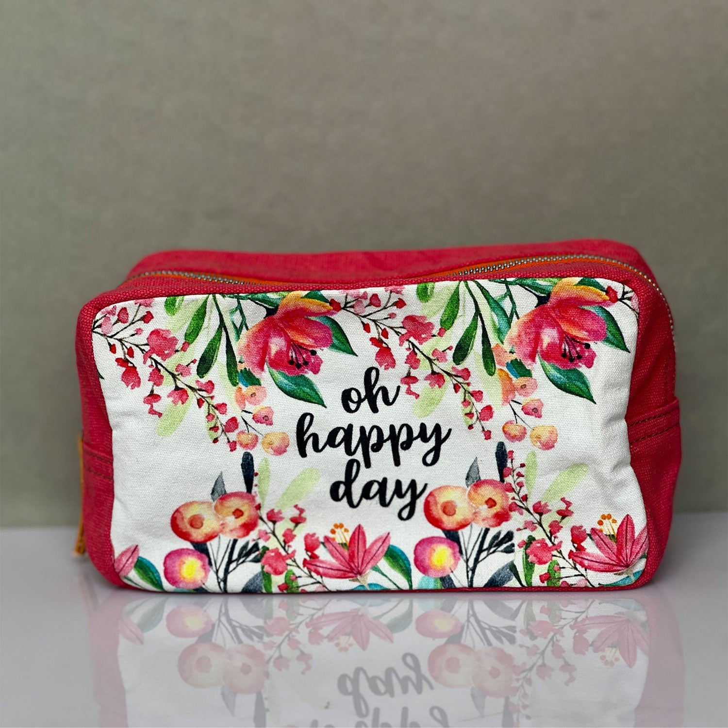 Flower printed Pink Toiletry Pouches (3 Pouches)