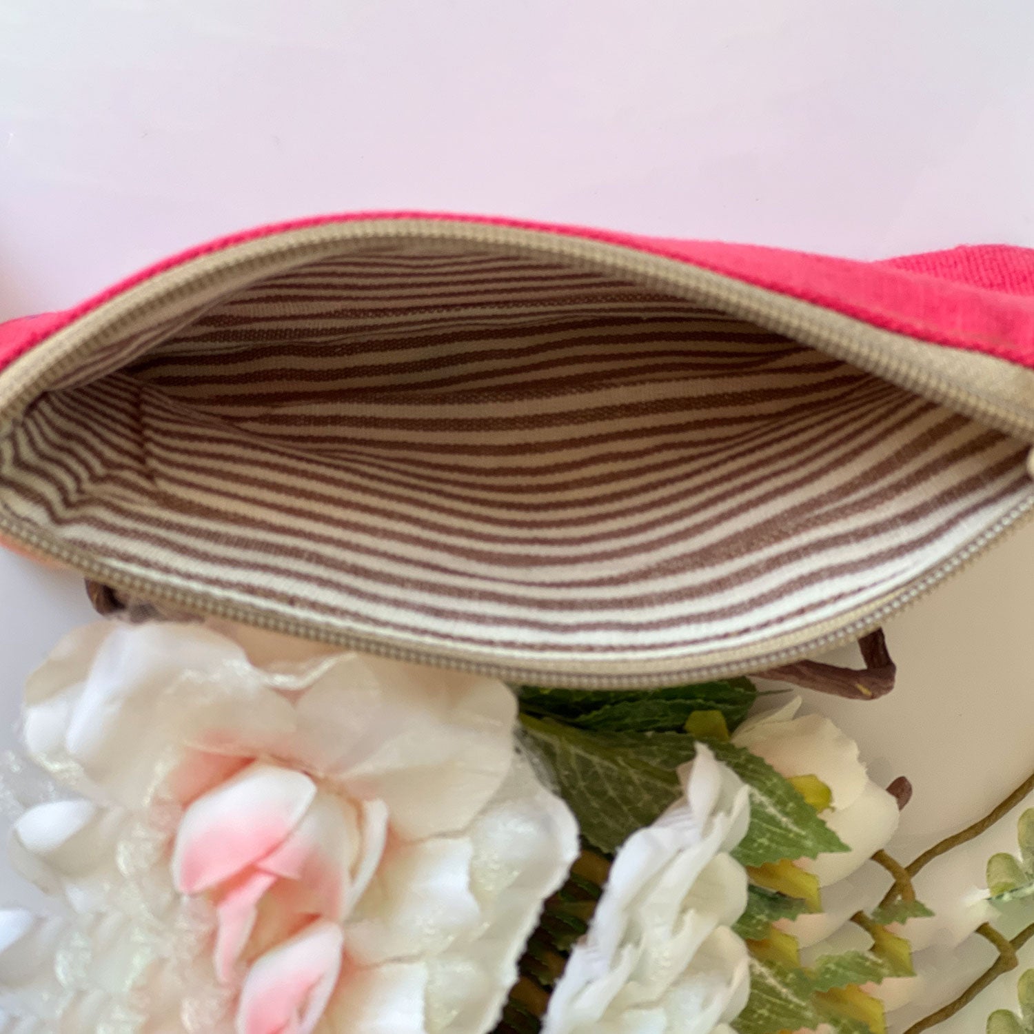 100% Cotton White Utility Pouch With Initial B - 7 inches x 5 inches | Peacoy