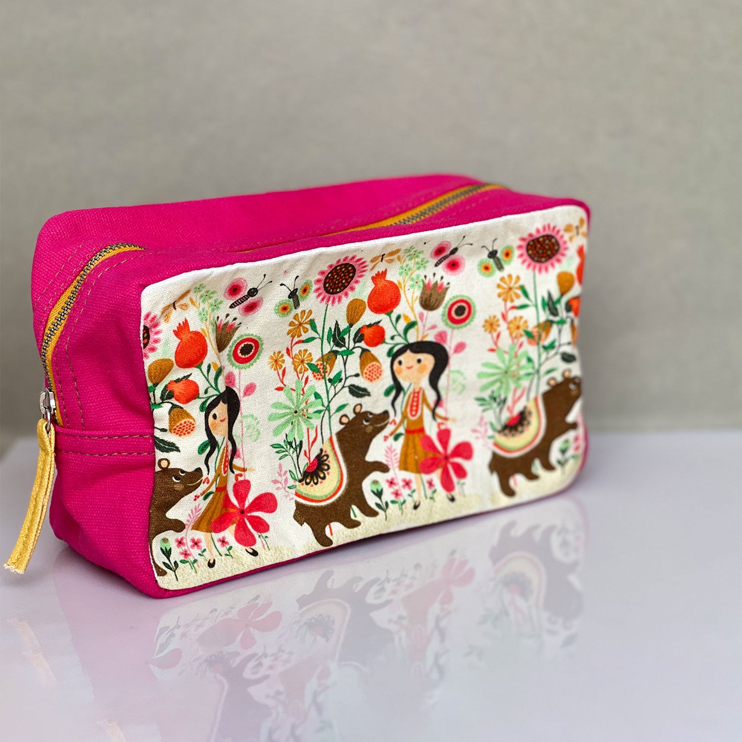 Dark Pink Toiletry Pouches (3 Pouches)