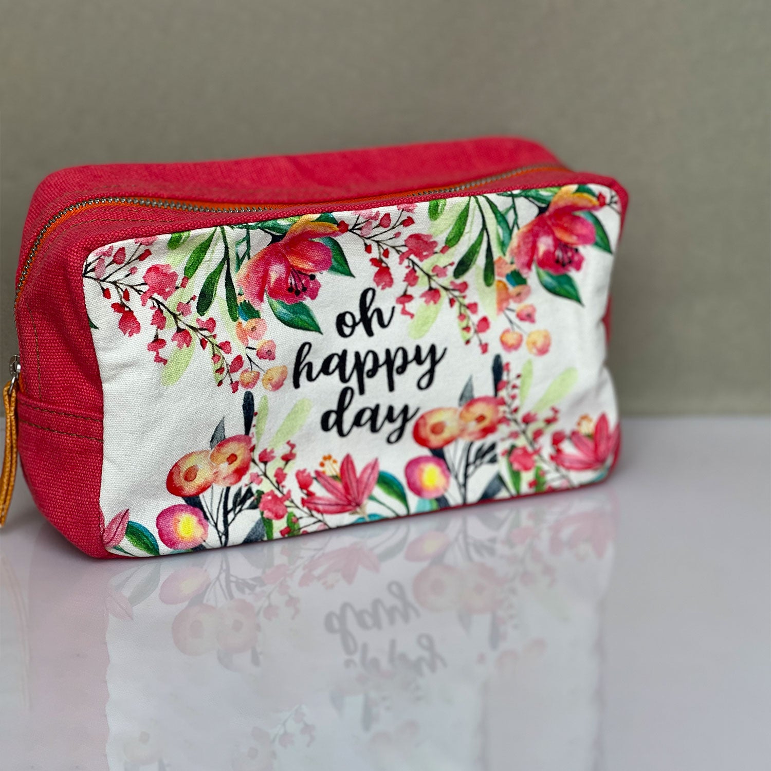 Flower printed Pink Toiletry Pouches (3 Pouches)