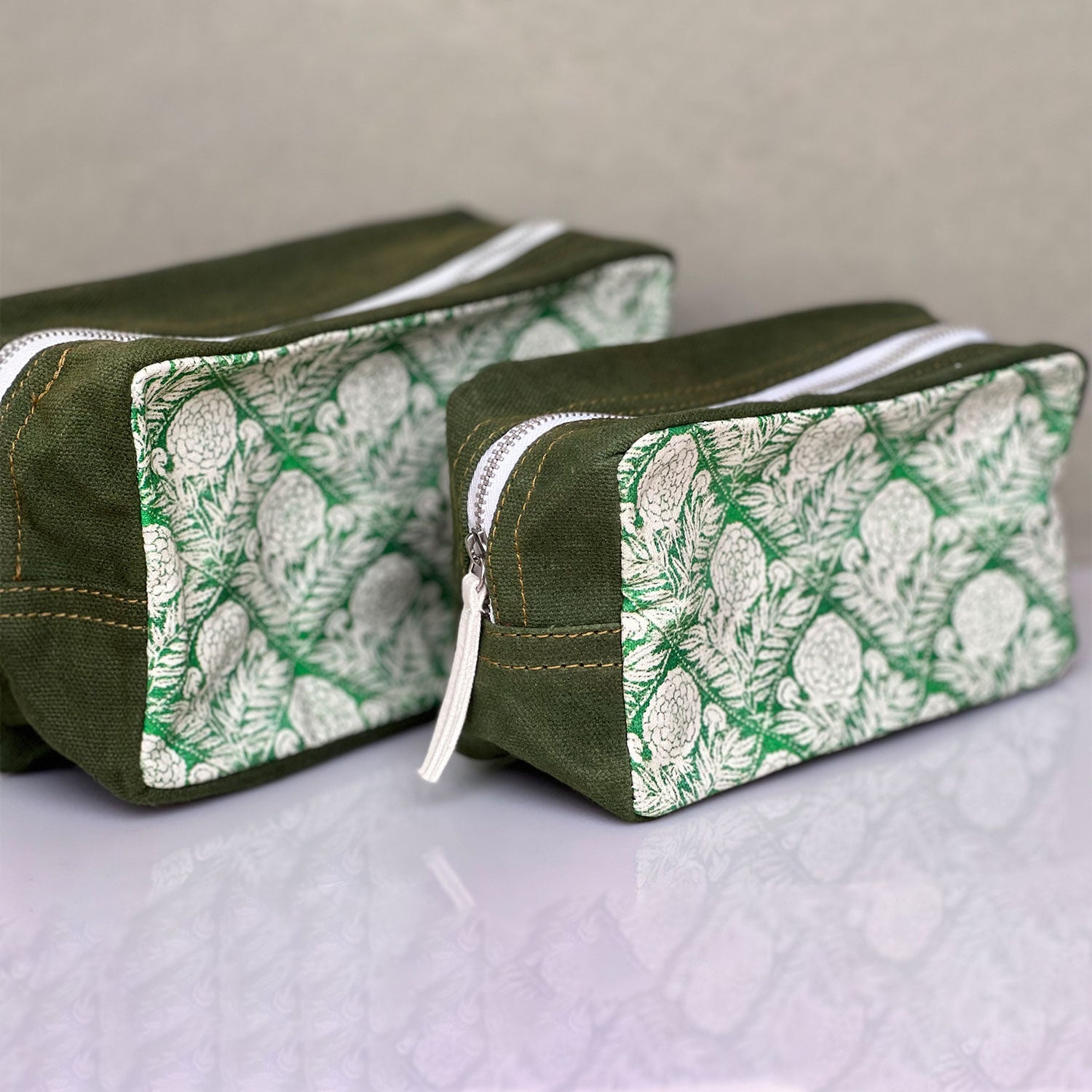Dark Green Color Toiletry Pouches (3 Pouches)