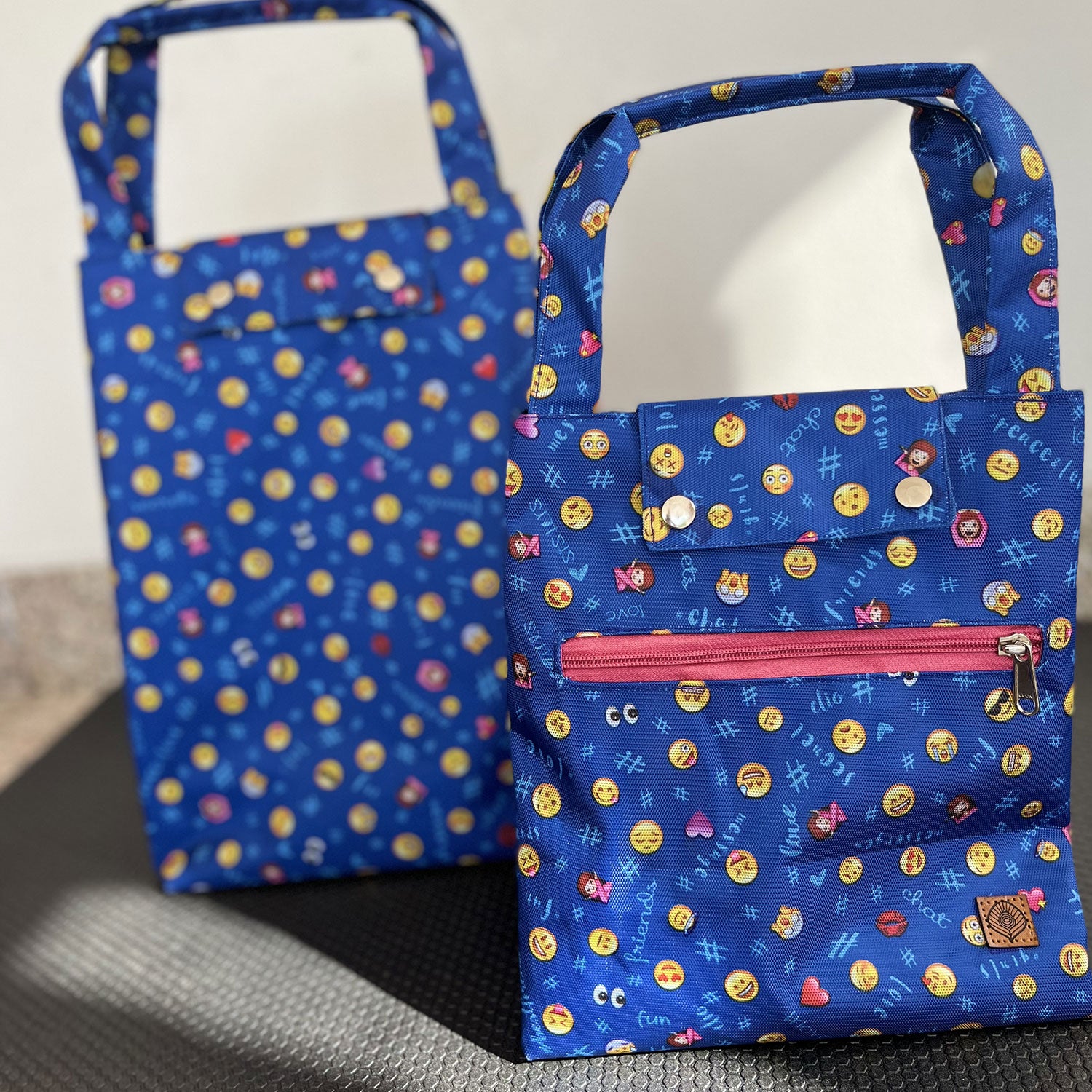 Smiley Blue Lunch Bag
